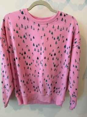 Anthropologie sweatshirt skier motif